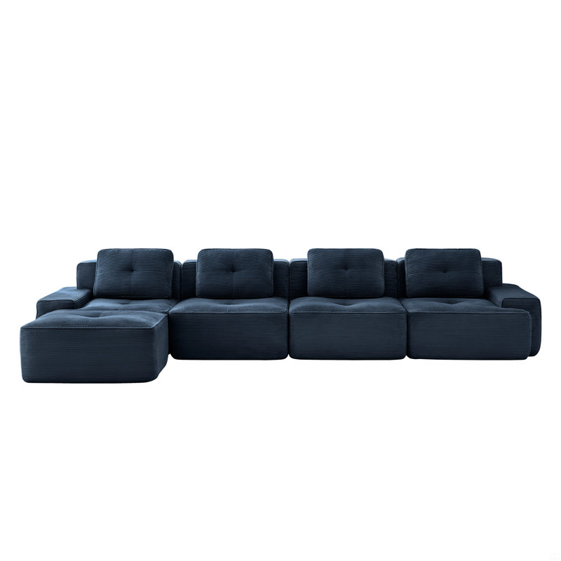 Canapé modulaire en L 153 po, Blue