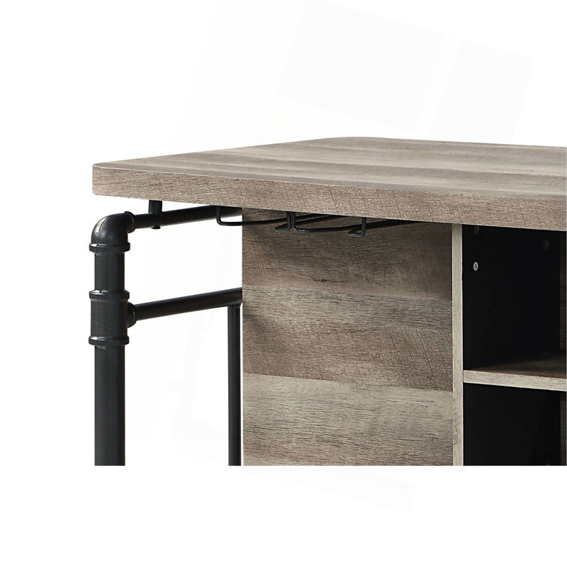 Antique Oak & Sandy Gray Finish Counter Height Table