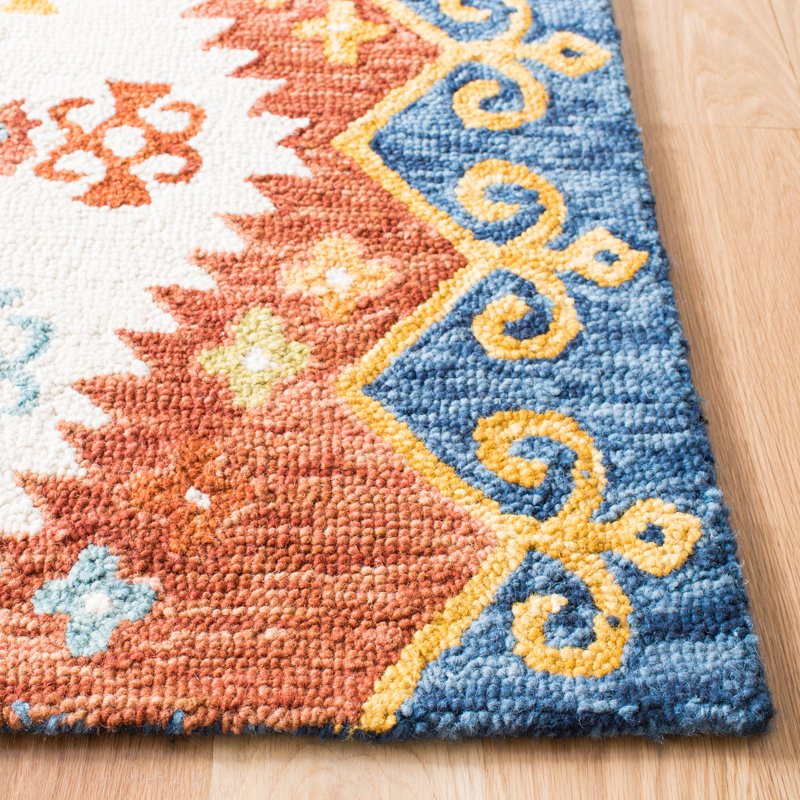 Deyoung Hand Tufted 0.8 Wool, 0.1 Cotton, 0.1 Latex Southwestern Rug, Rectangle 4' x 6'