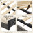   Upholstered Bed with Wood Frame, 4 Storage Drawers, Modern Bed Frame with Charging Station & LED Lights, Headboard Included,Queen/Beige-108946933-108946936