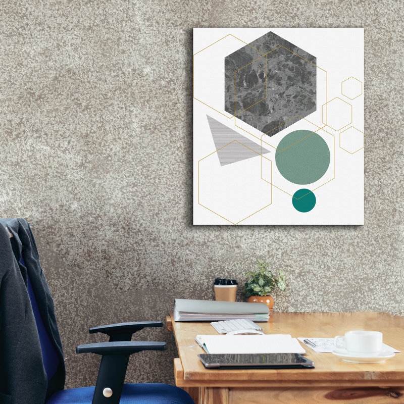  «Deco Grey Marbleon» par Sabrina Balbuena, art mural sur toile, 26 po x 30 po, H 30 po x l 26 po