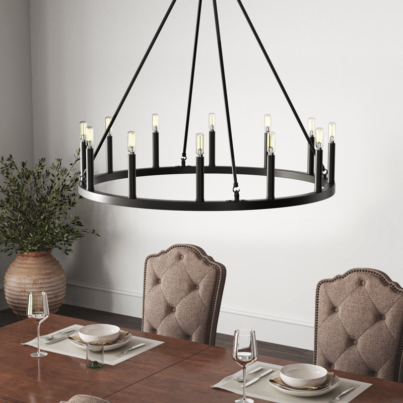 Lustre de style bougie Batuhan, H 35 po x l 36 po x P 36 po