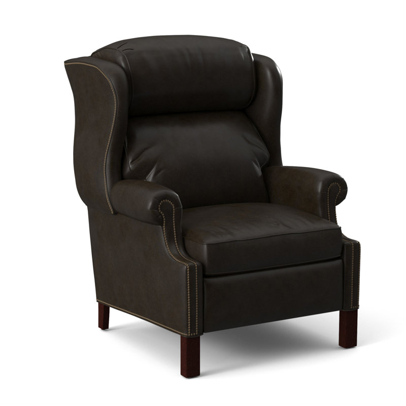 Chippendale Recliner, Rio Mineral Genuine Leather, Mahogany, #9 Natural