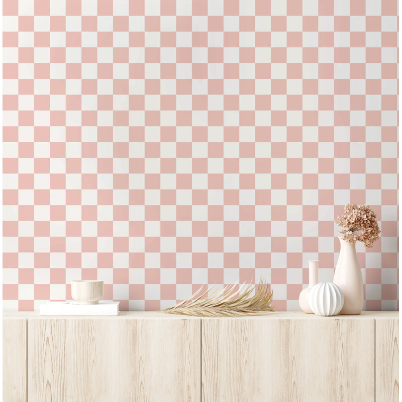 Aledo 16.5' L x 17.7" W Peel and Stick Wallpaper Roll, Pink