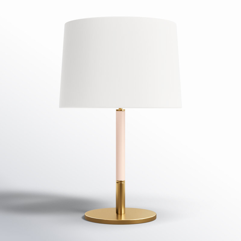 Metal Table Lamp, Burnished Brass Pink
