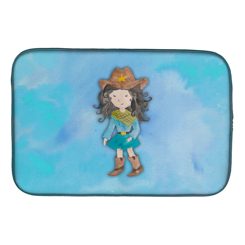 Tapis de séchage aquarelle cowgirl