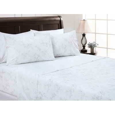 Floral Microfiber Percale Sheet Set