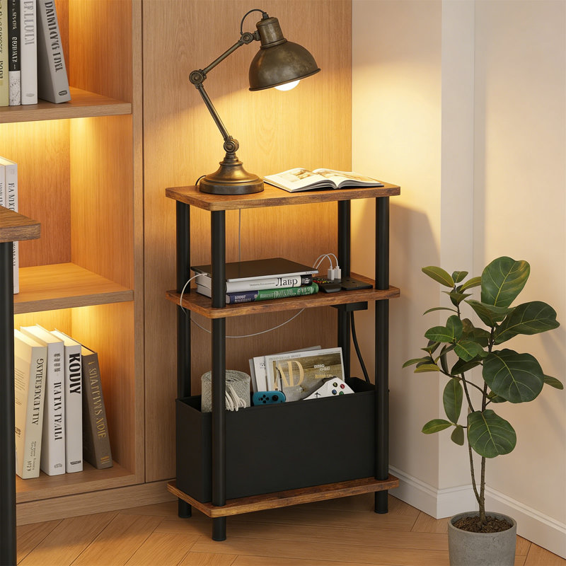 40cm W Metal Bedside Table