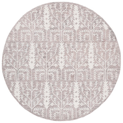 Jardin 852 Hand Tufted Wool/Cotton Vintage Look Rug in Purple/Ivory