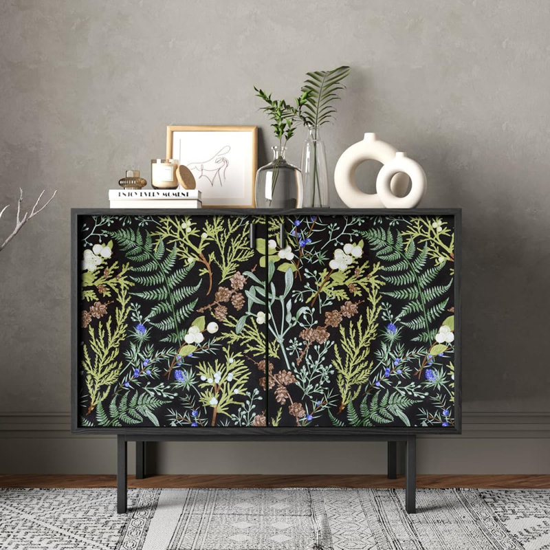 Double rouleau floral Anacia, 17.3" L x 118" W