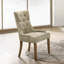 Chaise d'appoint (lot de 2), tissu beige et finition chêne récupéré