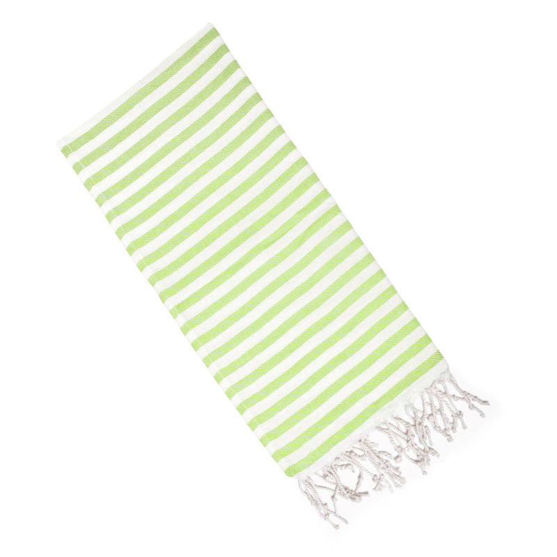Serviette à main en coton rayé, Vert lime