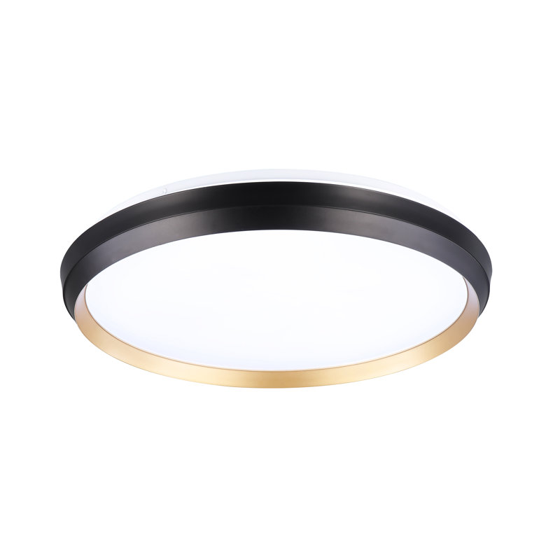 Plafonnier encastré Keuna, Or / noir mat, H 3,25 po x l 14,9 po x P 14,9 po