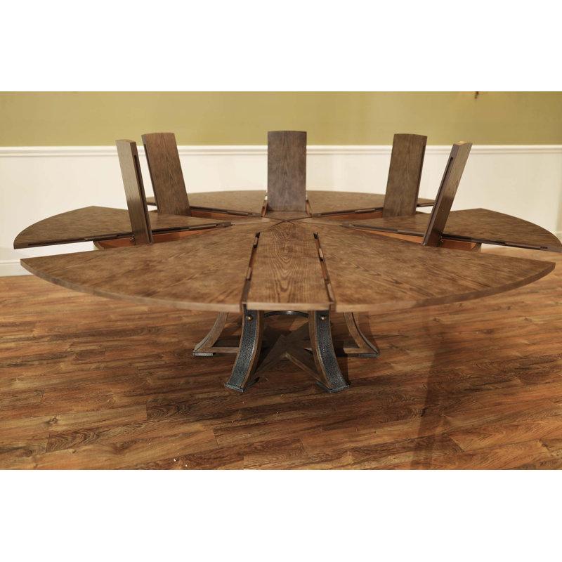 Jupe Mink Extendable Solid Wood Dining Table, Warm Mink