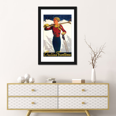 «Skiing IV» par Vintage Apple Collection, reproduction sur toile tendue