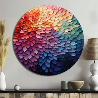 Colorful Forest Harmoney Forest II - Abstract Round Metal Art