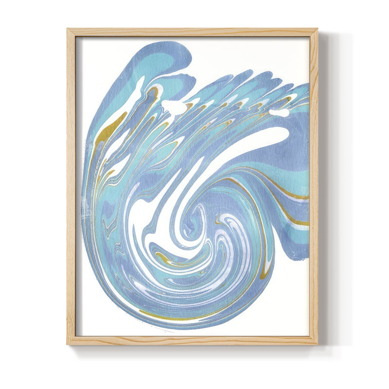 Galaxie III, reproduction encadrée - bois massif, Naturel, H 11 po x l 9 po