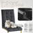 7-Piece Dining Set, 70" Tempered Glass Table with Polished Stainless Steel Base & C-Shaped Cantilever PU Leather Chairs-115748124-119437097