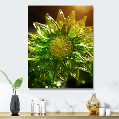 Fractale vert pomme I - art mural géométrique en métal