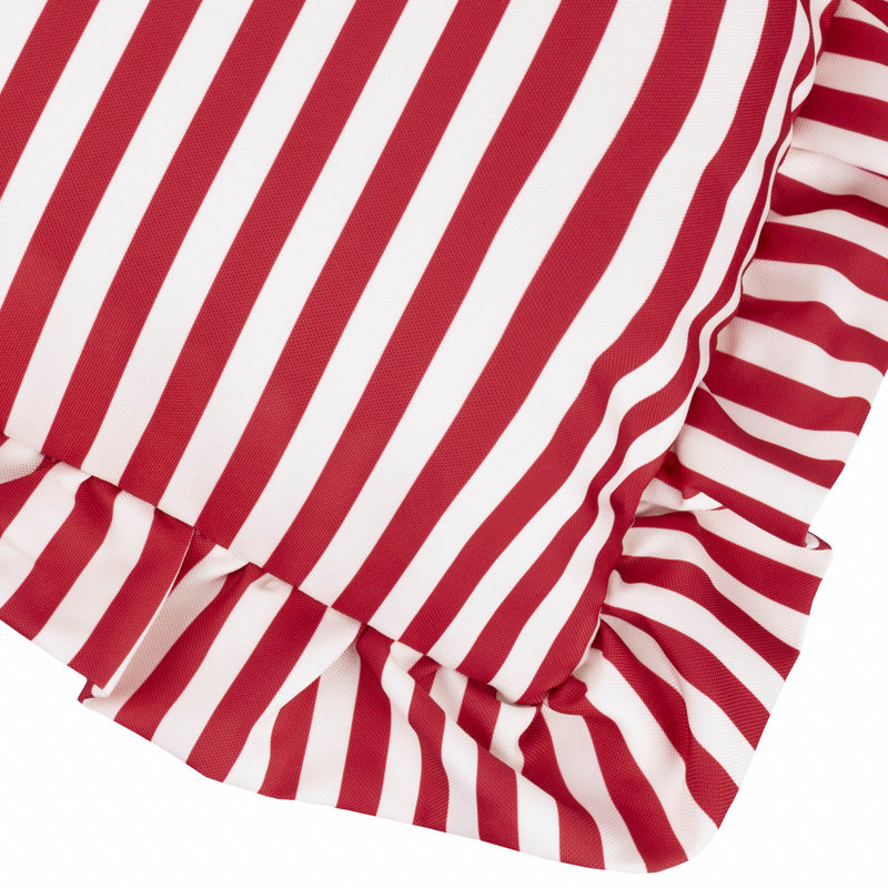 Asire Indoor / Outdoor Striped Square Throw, Red, Polyester