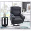 Luxueux fauteuil inclinable électrique en microfibre bleu foncé avec levage, chauffage et massage pour un confort et une détente ultimes