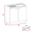 Évier et armoire utilitaire rectangulaire 2 portes Brookeline blanc et gris clair-1177114124