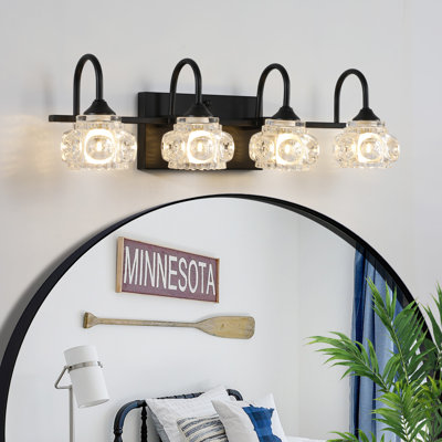 4-Light Retro Crystal Vanity Light