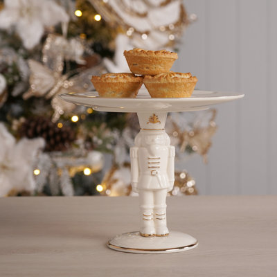 White and Gold Nutcracker Cake Stand