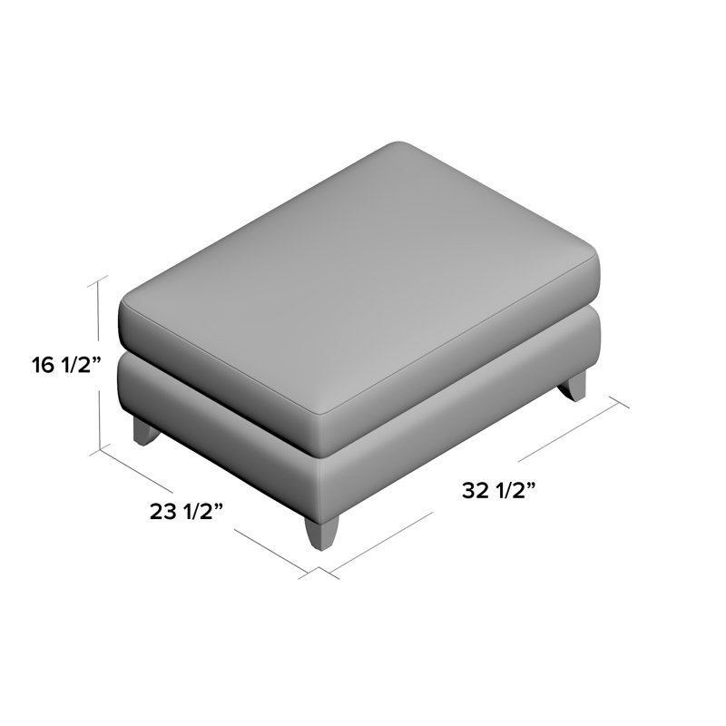 Monterey Outdoor Ottoman, Light Grey/Dark Grey Linen 6032-110