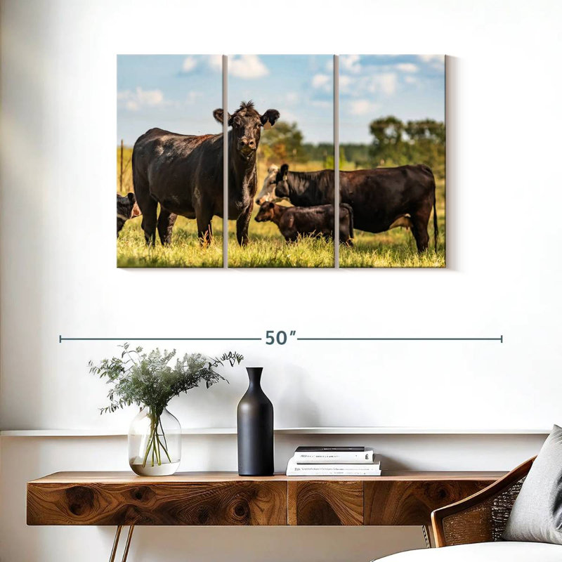 Brampt Grazing Angus Cows, 24" H x 38" W