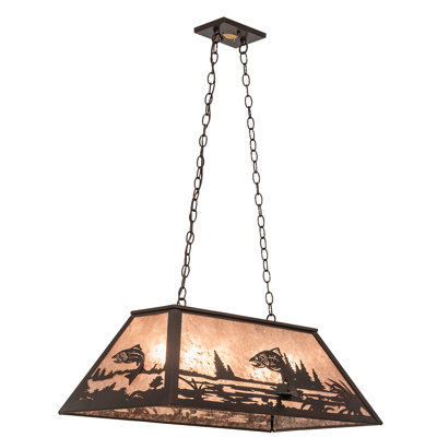 Luminaire rectangulaire à table de billard 6 lumières Paislee