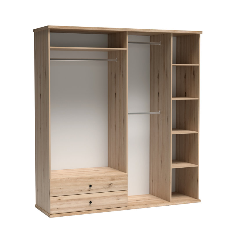 Cali Laminate Wardrobe, 213cm H x 200cm W x 60cm D