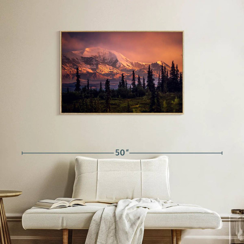 Denali et forêt Denali, Cadre flottant en bois naturel, 37 po x 25 po