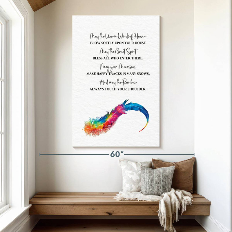 Tergel Feather Prayer, 51" H x 34" W