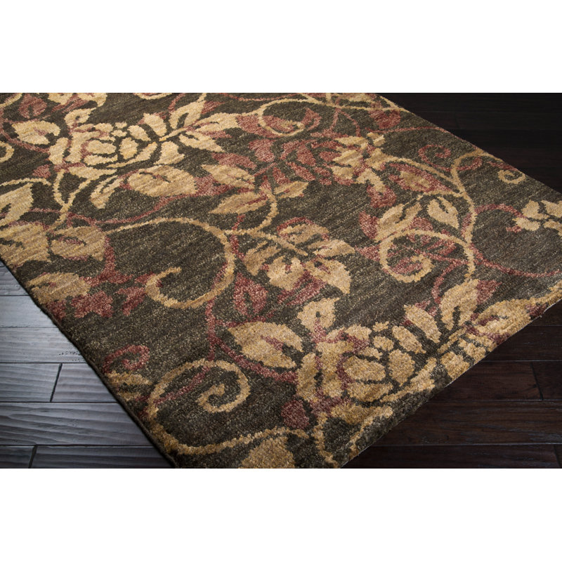 Scarborough Jute / Sisal Floral Area Rug, Rectangle 8' x 11'