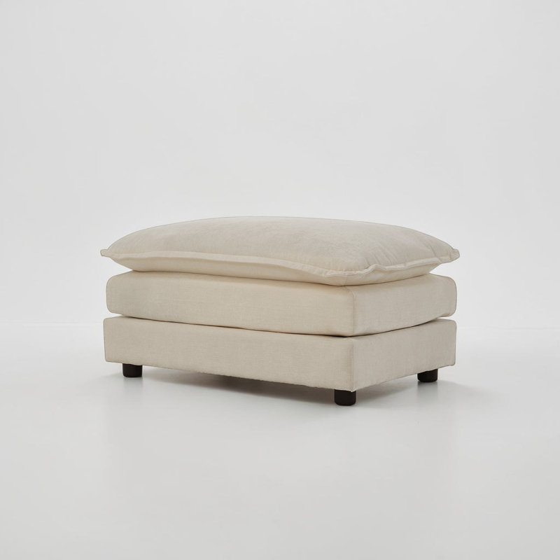 Repose-pieds en chenille moderne, Blanc