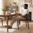Saddle Leather Dining Chair Upholstered Side Chair With Padded Seat, Wingback Vanity Chair With Metal Frame For Dining Living Room Vanity Office, Brown-2011957048-2012385330