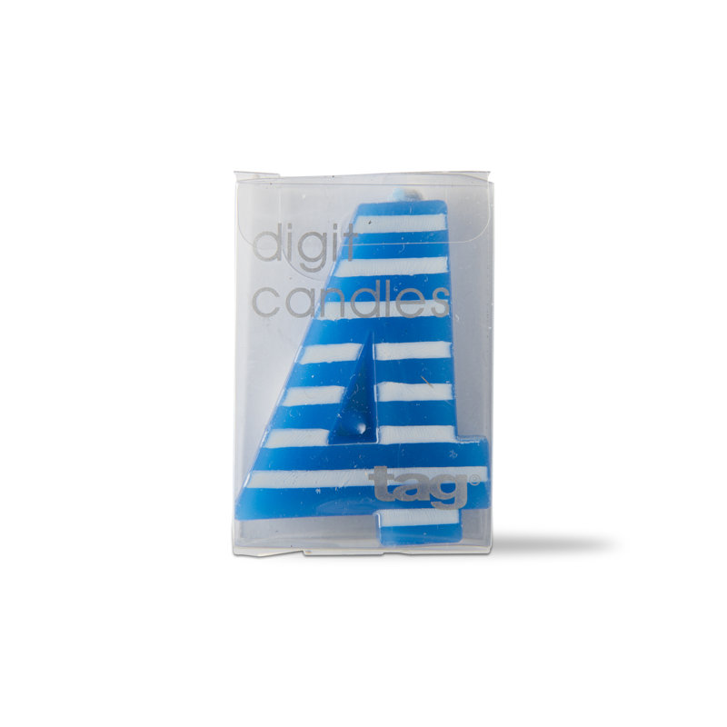 Four Digit Party Cndle Stripes