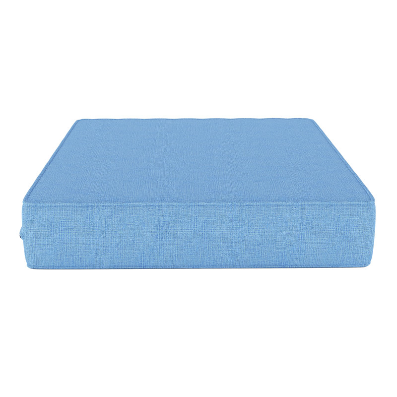 Sunbrella® Outdoor Ottoman Cushion, Canvas Air Blue Sunbrella® Canvas, 3.5" H x 23.5" W x 20.5" D