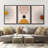 Mid Century Modern Boho Bright Nordic Abstract  Living Room Framed Canvas 3 Pieces Print Wall Art-70252460-70252467