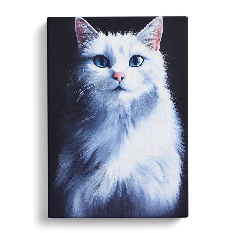 Kitty Cat - Wall Art, 50cm H x 35cm W x 3cm D, Wrapped Canvas