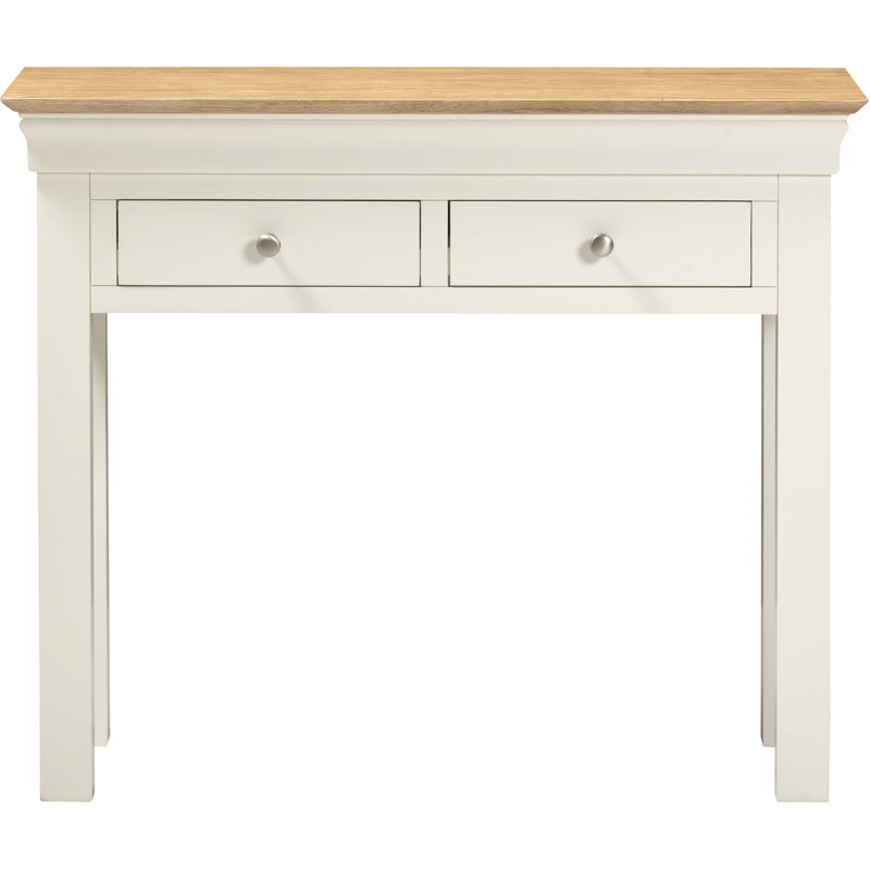 Adaleya 98cm Solid Wood Top Console Table, Ivory