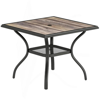 Table de jardin, table de salle à manger d'extérieur carrée (table seulement)