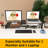 Dual Monitor Stand - Riser 2 Shelf Computer With Adjustable Length And Angle, Stands For Monitors, Desktop Organizer PC, Computer, Laptop