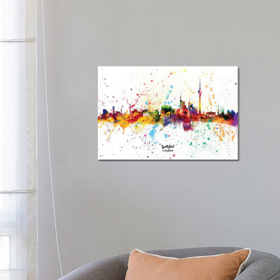 Berlin Germany Skyline Splash by Michael Tompsett - Wrapped Canvas Gallery-Wrapped Canvas Giclée