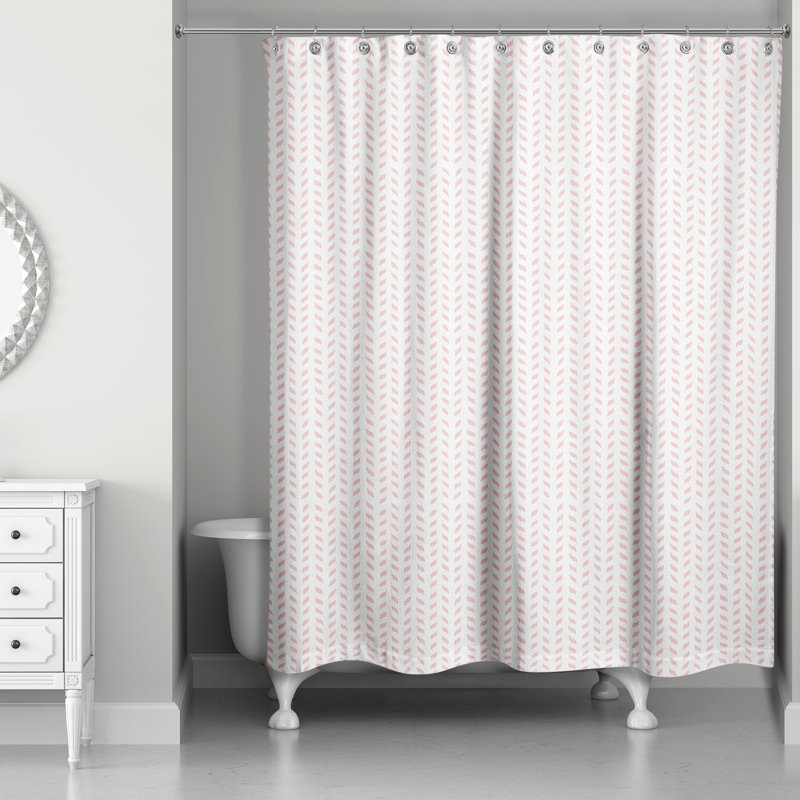 Rideau de douche Hyrup, Blanc / Rose