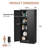 61" Black Metal Kitchen Pantry Cabinet Adjustable Storage with 4 Shelves
