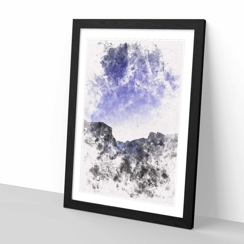 Yosemite Valley at Night in California - Picture Frame Graphic Art Print, Black Framed, 87cm H x 62cm W x 2cm D