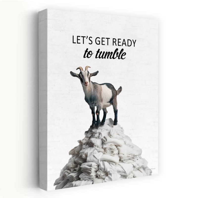 Let's Get Ready To Tumble Goad - Art contemporain de chèvre, H 16 po x l 24 po