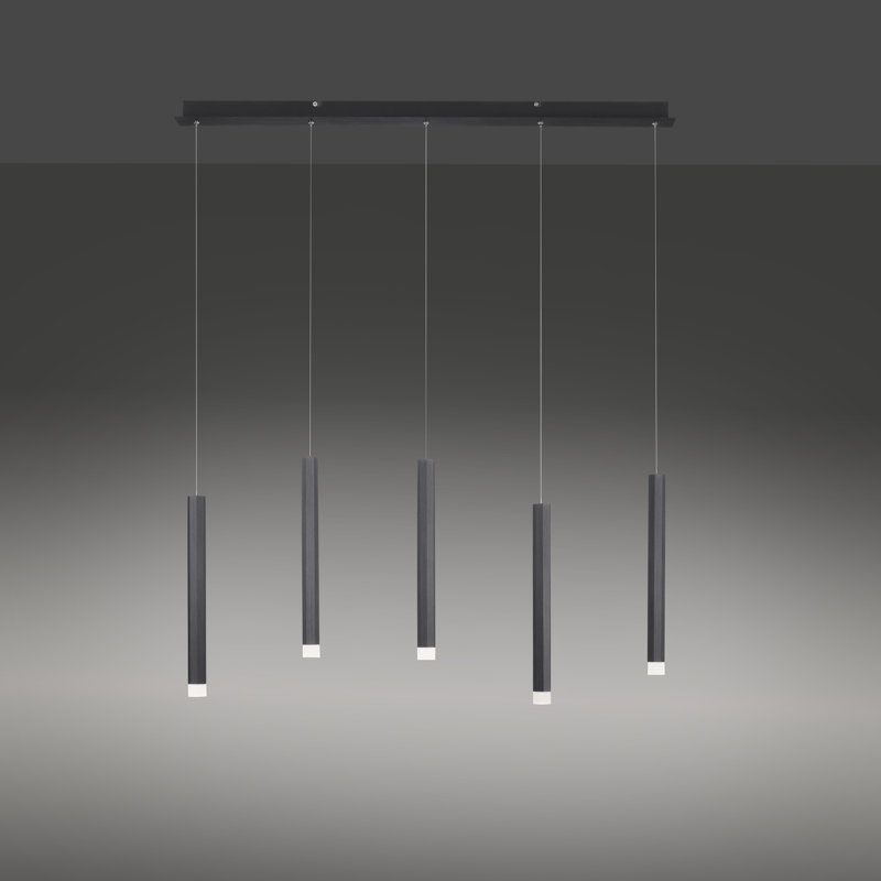 Casten 5 - Light LED Kitchen Island Pendant, Black